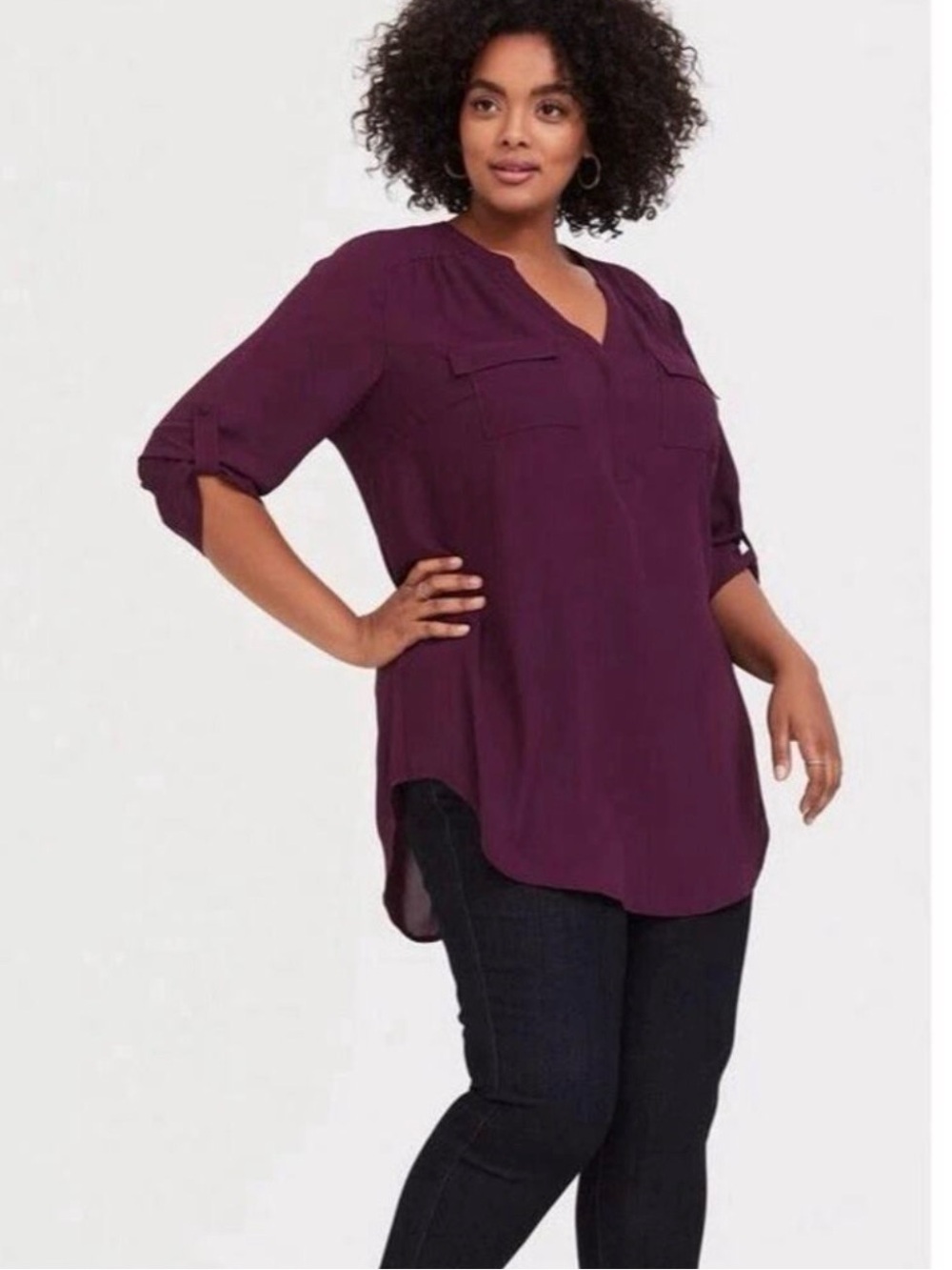 NWT Torrid Harper Challis pullover tunic top Winter Bloom 5 5X